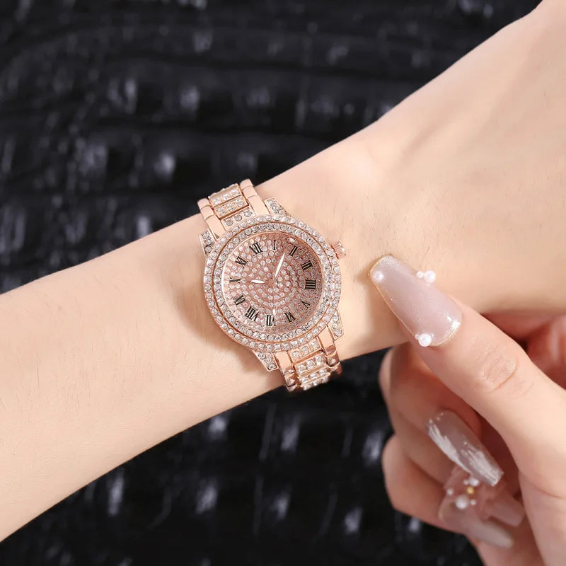 Montre Femme de Luxe Ornée de Cristaux – Élégance et Raffinement au Quotidien