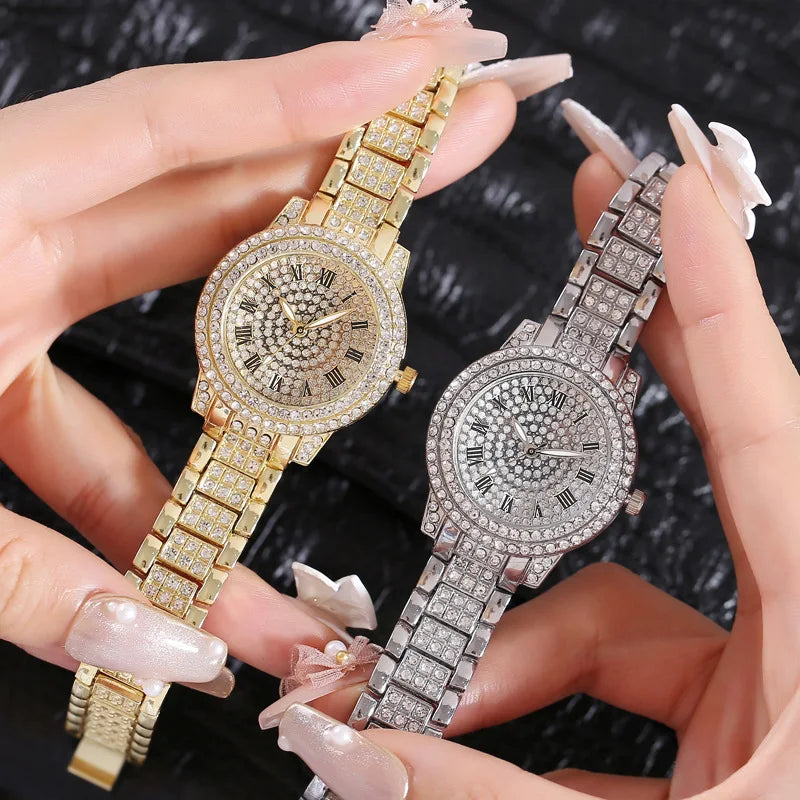 Montre Femme de Luxe Ornée de Cristaux – Élégance et Raffinement au Quotidien