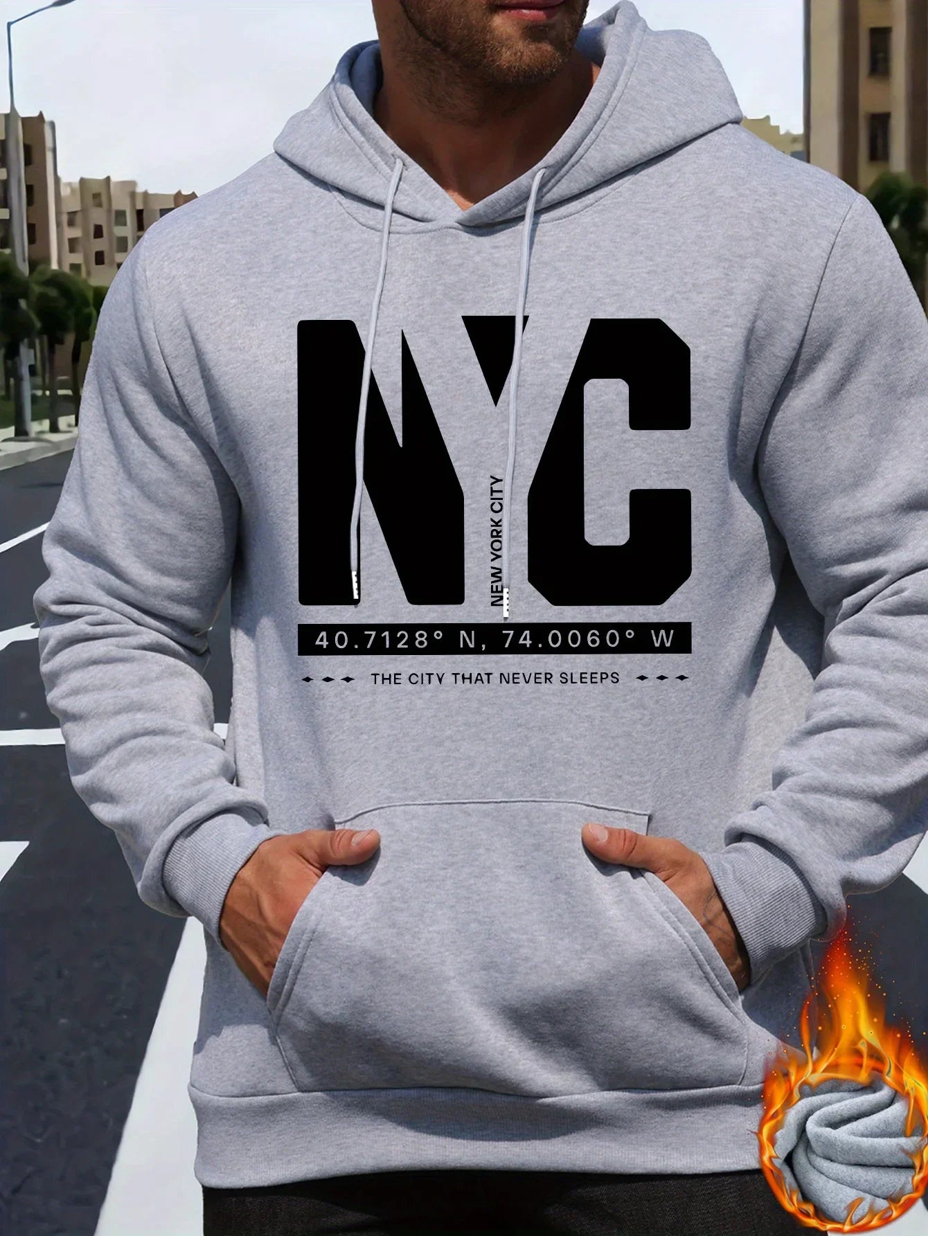 Sweat-shirt à capuche à manches longues pour hommes, mode décontractée, ample et confortable, avec lettres imprimées, pull chaud