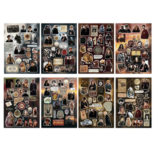 8pcs Warner Bros. Harry Potter anime merchandise cartoon vintage die-cut stickers DIY waterproof graffiti decorative stickers