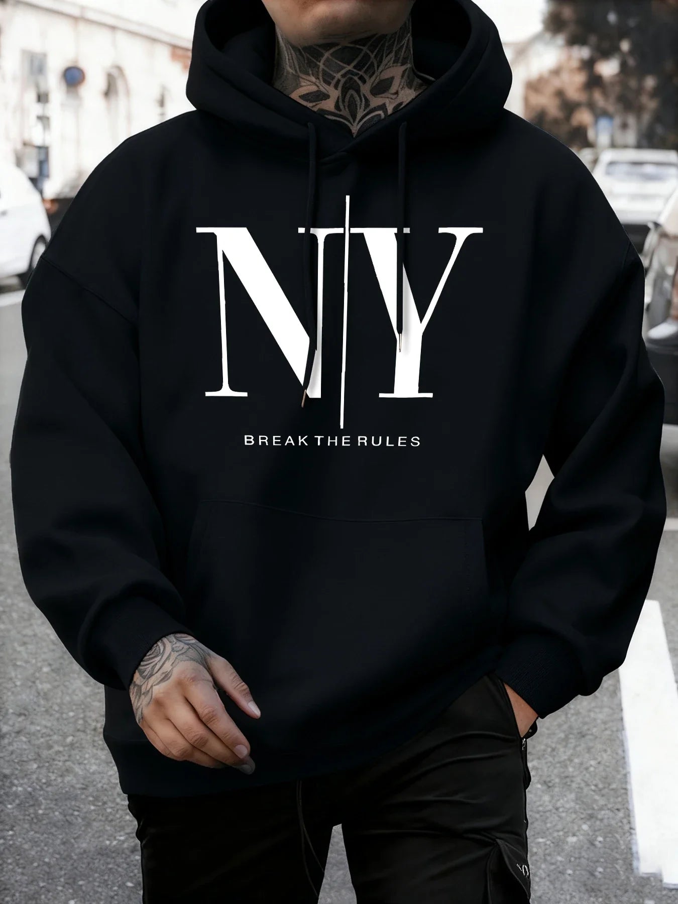 Break The Rules Yes No Imprime automne polaire sweats hommes doux Jogging à capuche rue confortable pulls Sport vêtements de Spo