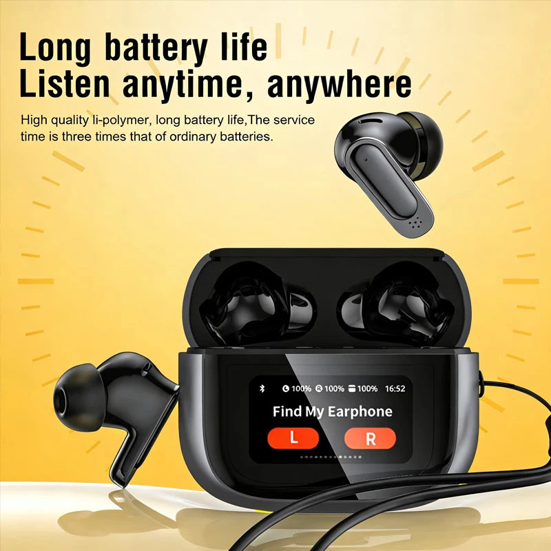 Écouteurs Sans Fil Lenovo V11 TWS – Écran Tactile, Affichage Digital, Bluetooth, Réduction de Bruit ANC, avec Micro