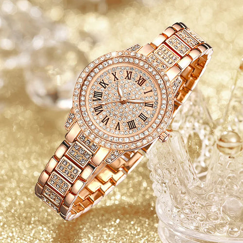 Montre Femme de Luxe Ornée de Cristaux – Élégance et Raffinement au Quotidien
