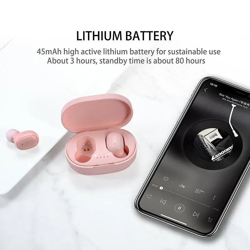 Écouteurs Bluetooth TWS Sans Fil – Son HiFi Stéréo, Réduction de Bruit, avec Micro – Compatible Huawei, iPhone, Xiaomi