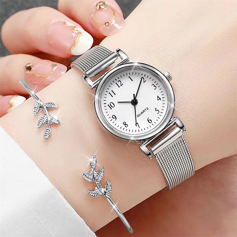 Ensemble Montre Femme Tendance avec Bracelet – Montre à Quartz au Design Élégant