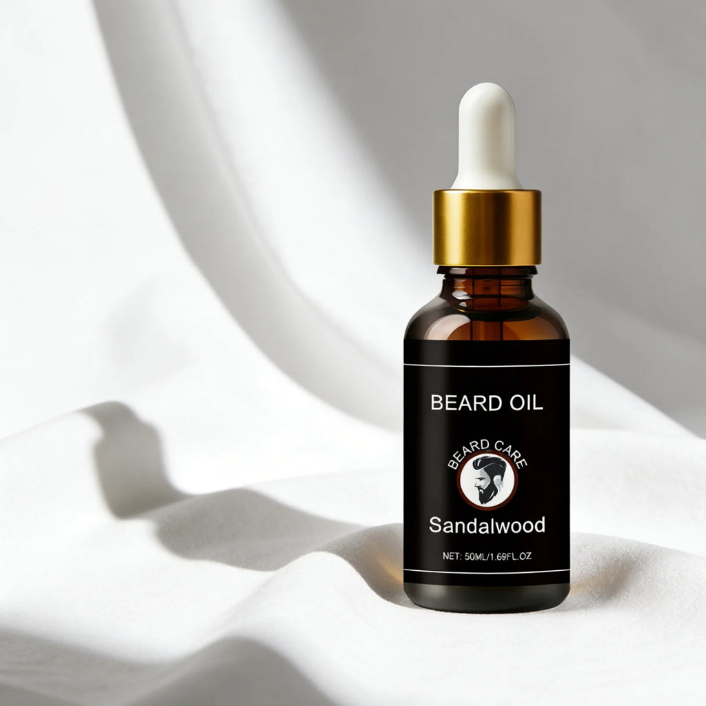 Huile à Barbe au Bois de Santal – Nourrissante & Hydratante, Renforce les Follicules, Adoucit la Barbe, 50ml